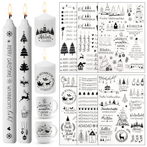 LERKNVOE Kerzentattoos Weihnachten,6 Pcs Kerzen Tattoo...