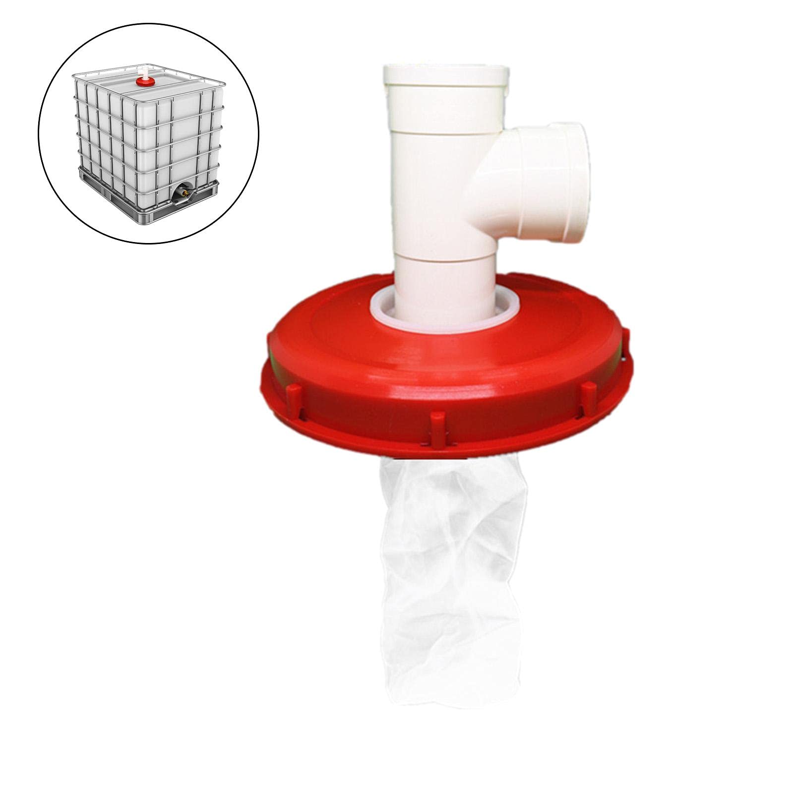mizikuu Coperchio IBC con Filtro,180° Filtro IBC Lavabile con Filtro Lavabile 163mm IBC Accessori Serbatoio IBC con Curva DN 75 filtro acqua piovana per Contenitore Serbatoio Acqua Piovana