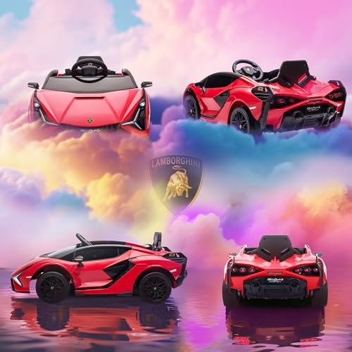 HOMCOM Kinder Elektroauto 12V Kinderauto mit 2,4 G Fernbedienung, 2 Motor, Kinderfahrzeug mit Hupe, LED, Musik, Elektrofahrzeug für 3-5 Jahre Kinder, Rot