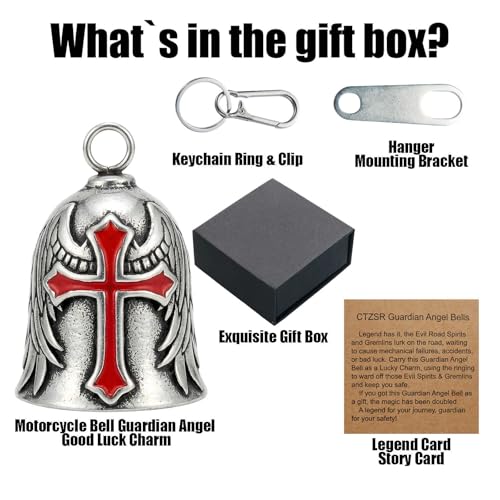 Image of Motorcycle Bell Guardian Angel Gremlin Lucky Charm Gift For Riders