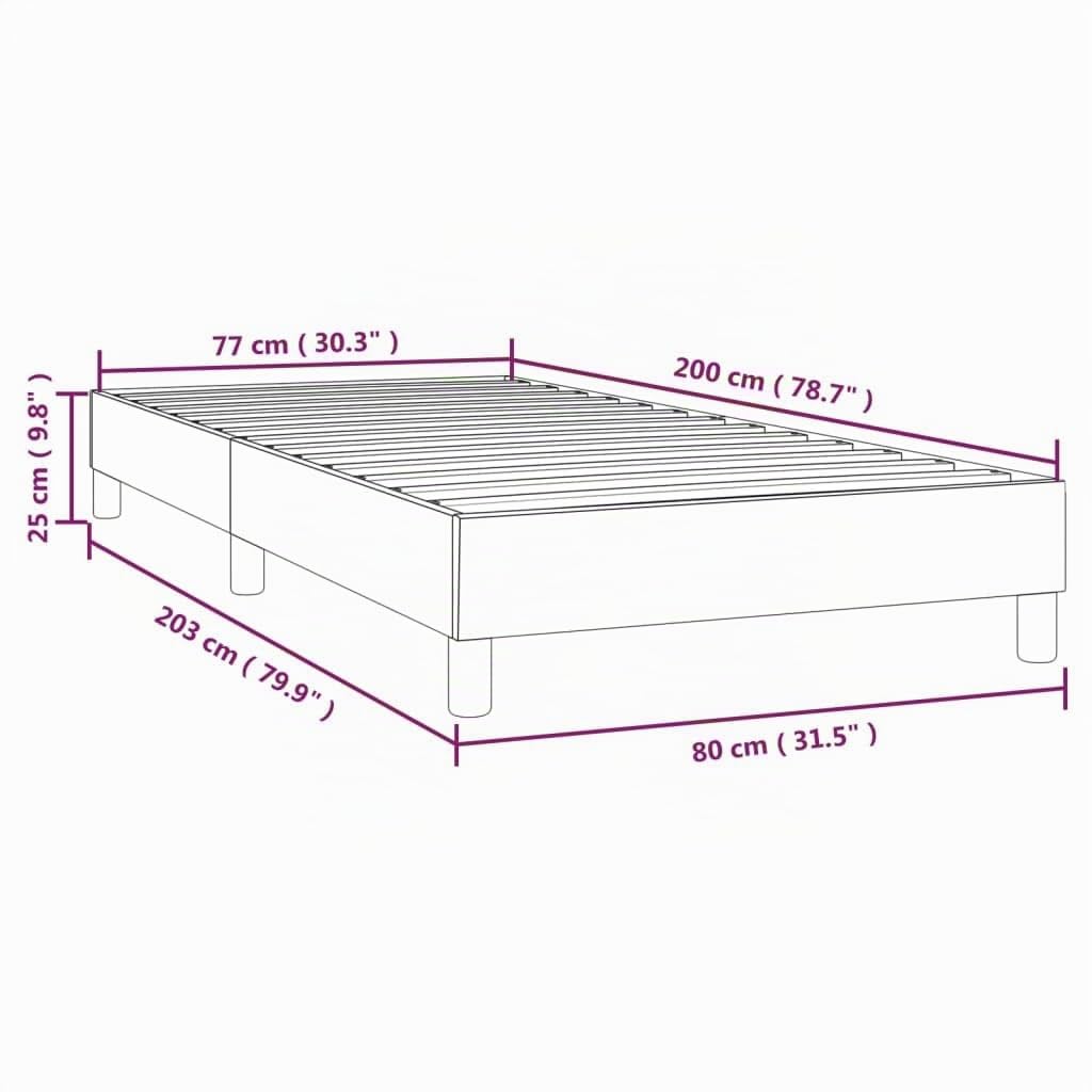 vidaXL Struttura Letto a Rete a Molle Grigio Chiaro 80x200 cm Tessuto