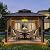 GAZEBEST 10'x10' Hardtop Gazebo Outdoor Aluminum Patio Gazebo Double Roof Galvanized Steel Canopy with Netting and Curtains,for Garden, Backyard,Deck and Lawns