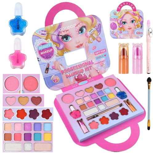 PIWOSGOL Kinderschminke Set Mädchen, Waschbar Schminkkoffer, Make up...