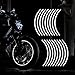 TOMALL 18pcs verlängern 43cm reflektierende Rad Felgenstreifen Aufkleber für Motorradräder Auto Radfahren Fahrrad Fahrrad Nacht reflektierende Sicherheit Dekoration Streifen Universal (Weiß)
