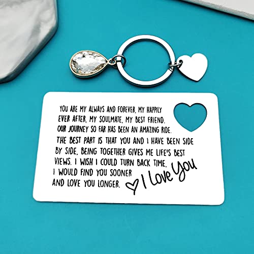 Valentines Gifts for Men Engraved Wallet Insert Card for Boyfriend Husband Wedding Anniversary Card Gifts Christmas Fathers Day Birthday Gifts I Love You Gifts for Him Fiance4