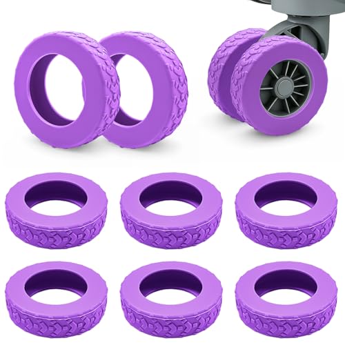 Minfuerang 8 Pièces de Protège Roues de Valise, Housses de roulettes de Valise, Couvertures Protectrices de Roue en Silicone pour Chaises de...