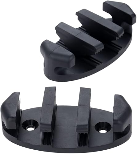 Yetaha 2 tacos de anclaje en zigzag, tacos de nailon negro para canoas, pesca, barco, kayak, accesorios