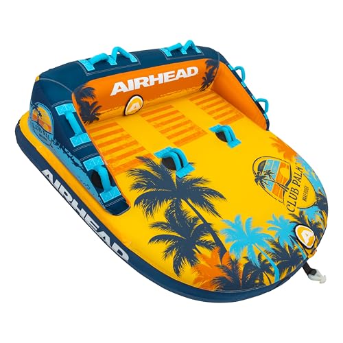 Image of Airhead Mable Towable Tube for Boating, 1-4 Rider Inflatable Boat Tube for Water Tubing, Heavy Duty Full Nylon Cover, EVA Foam Pads, Dual Tow Point, Patented Speed Safety Valve
