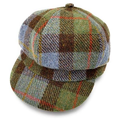 Women's Harris Tweed Baker Boy Cap - Macleod Tartan Cover