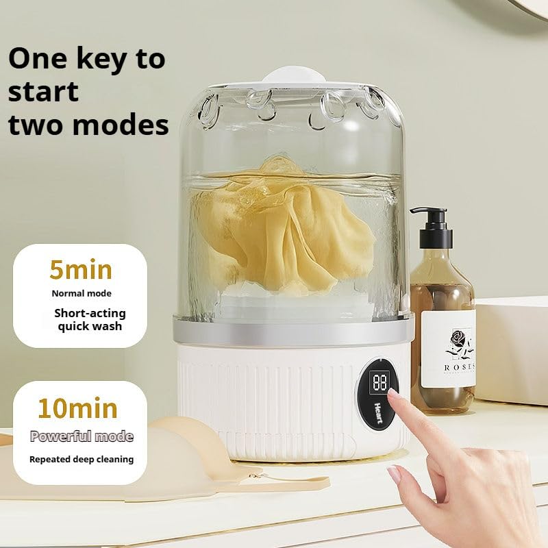 Image of Portable Wireless Vacuum Cleaner with Blower & Suction | 2 Modes | Handheld Lightweight for Car | Home | Office | Foldable Design (White MINI WASH)