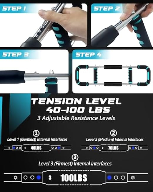 2025 Pro Twister Arm Trainer, Adjustable Power Twister Bar, Chest Shoulder Arm Workout Equipment, Portable Detachable Upper Body Fitness Machine for Home & Gym