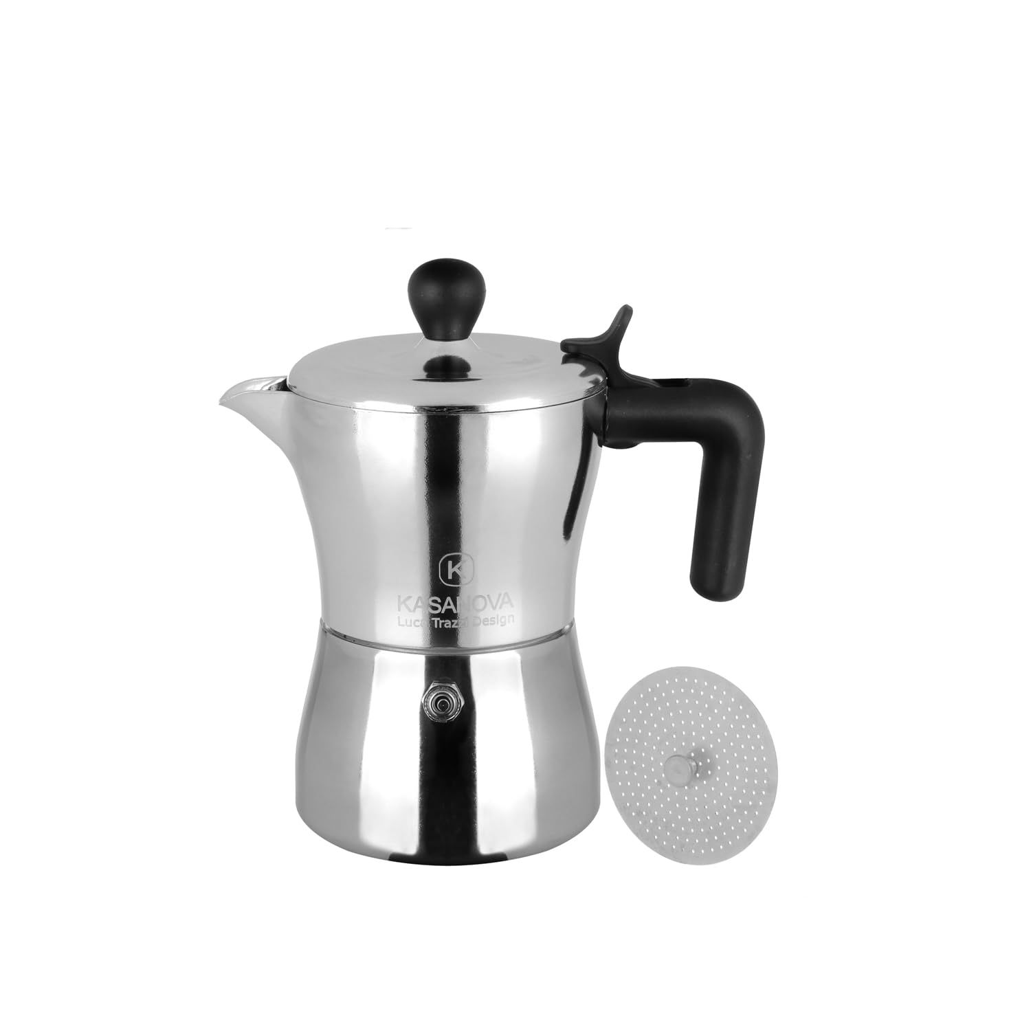K-line Kaffeebereiter mit Adapter für 3 Tassen, Design Luca Trazzi