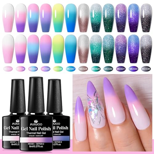 Set de esmaltes gel termo cromáticos 12 colores 8ml miniatura 4