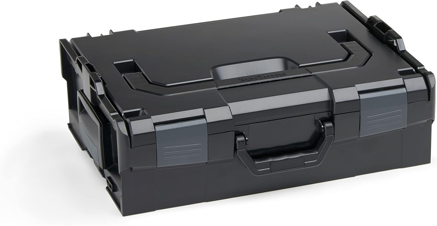 Bosch Sortimo Schnitteinlagen-Set | L BOX 136 (schwarz) inkl. Schnitteinlagenset EPP & Deckeneinlage | Sortimentskasten groß Schrauben