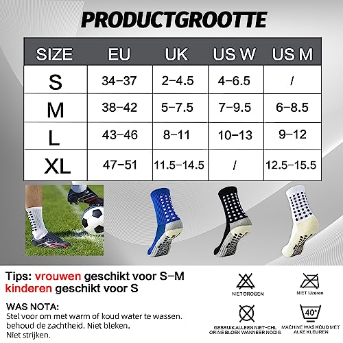Antislip Sport Sok Antislip Voetbalsokken Heren Dames Voetbal Sportsokken Ontworpen voor Voetbal Basketbal Hardlopen Sportsokken voor Voetbal 2Paar - Afbeelding 3