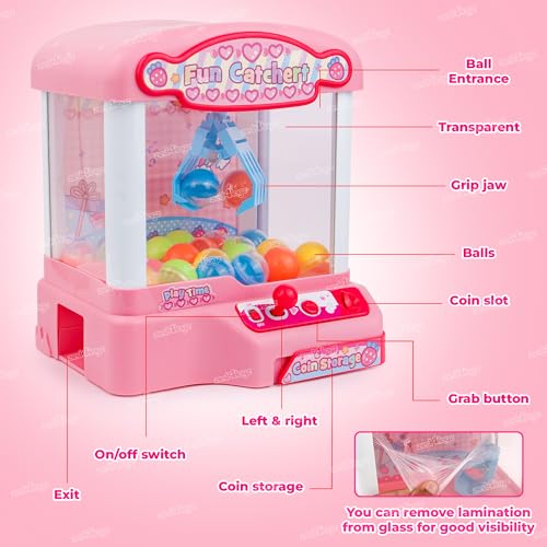 Image of Zest 4 Toyz Claw Machine for Kids Arcade Games Mini Vending Machine with Light & Sound Toy Pretend Play Toys Birthday Gifts for Kids - Pink