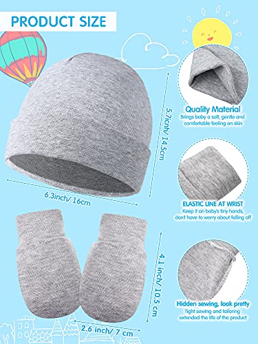 Newborn Hats and Mittens Set Unisex Baby Beanie Hats Gloves (8 Colors,16 Pieces)4