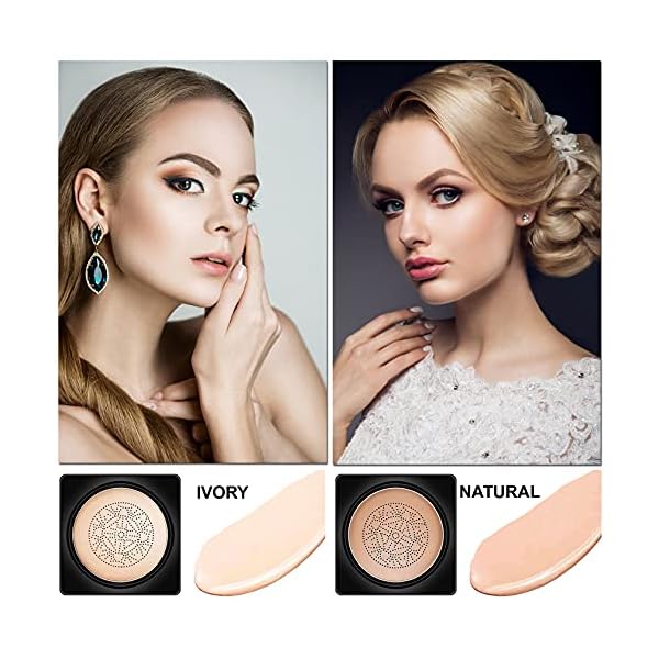Mushroom Head Air Cushion CC Cream Foundation BB Cream Foundation Makeup Moisturizing CC Cream Liquid Foundation,Concealer Lasting Makeup Foundation Even Skin Tone Makeup Base Primer(Natural)