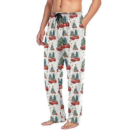 Christmas Tree Truck Mens Pajama Pants Lounge Pajama Bottoms Men's Soft Sleep Pants With Pockets XXL2