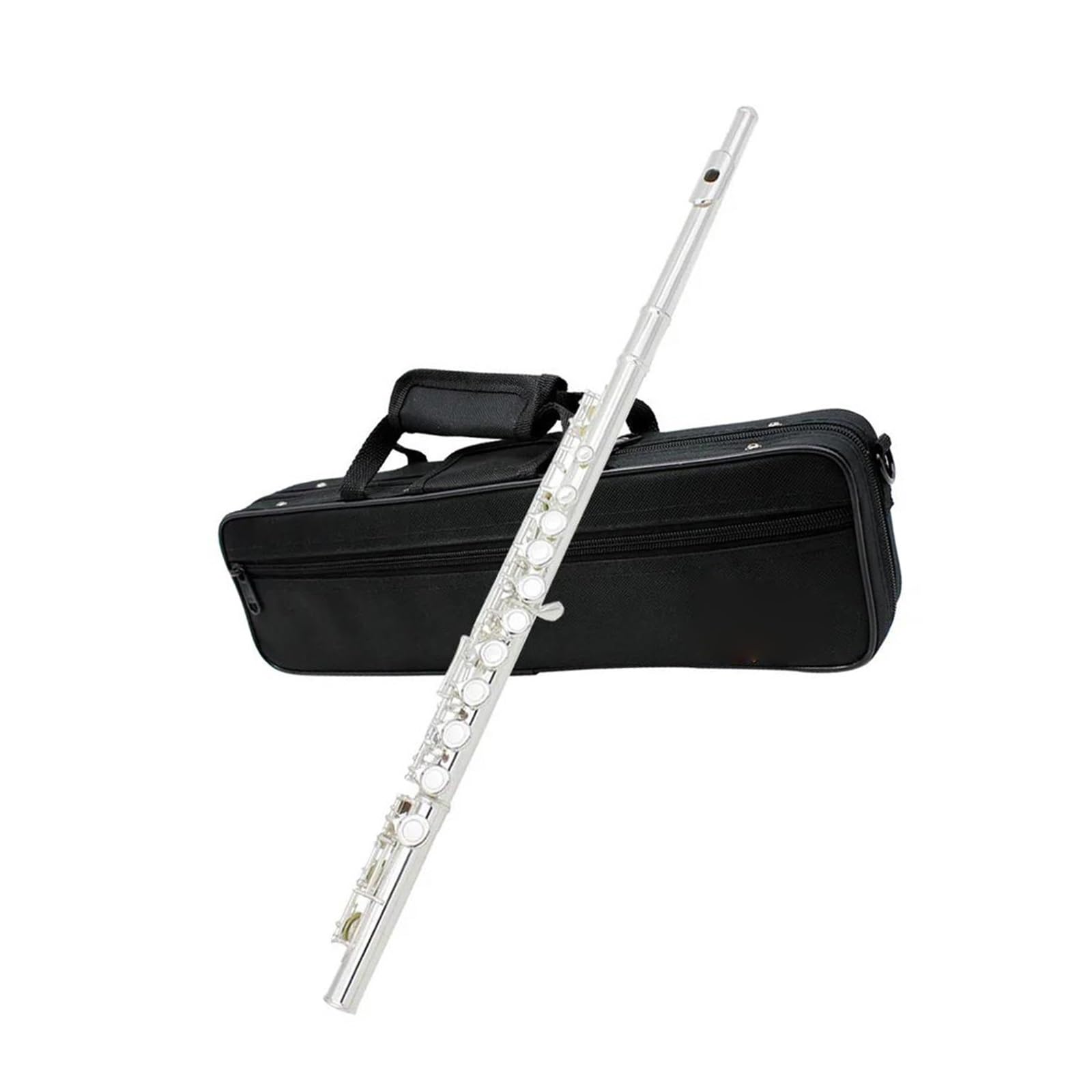 Flauto Traverso Professionale In Do A 16 Fori Placcato Argento Con Scatola E Guanti Flauto Standard