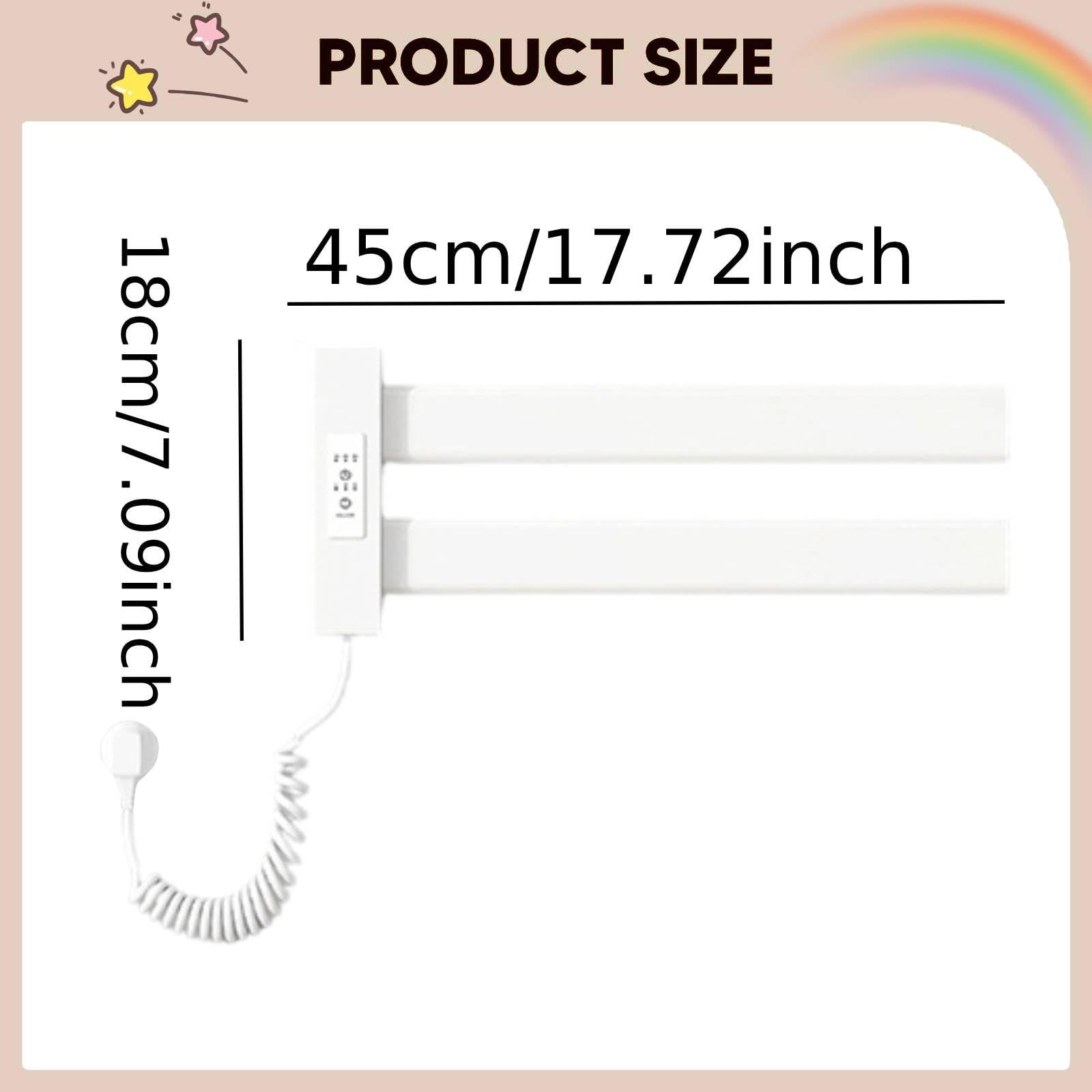 F Fityle Toallero eléctrico con calefacción, Calentador Toallas, secador Toallas eléctrico Impermeable con Enchufe para, baño, Blanco