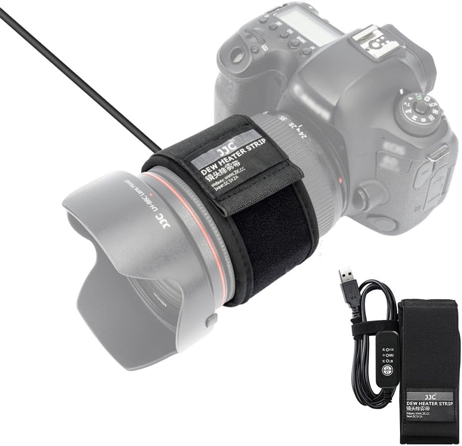 JJC USB Lens Warmer, 80mm-110mm Lens Dew Heater Strip with Temperature Regulator, Condensation Prevention for Telescopes Mirrorless Dsgraphy Lenes Telescope Eyepieces in 3.15"/80mm-4.33"/110mm