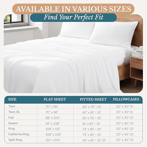 Casa Platino Queen Size Sheet Set, Brushed Microfiber Bedding with 15” Deep Pockets, Pre-Washed for Soft Touch, Cozy and Airy Feel, Lightweight Queen Bed Sheet Set for Year-Round Use – White - image 6