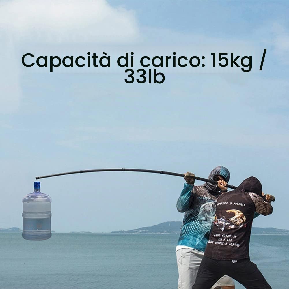 SPORTARC Rete da Pesca Portatile in Fibra di Carbonio - Manico Lungo Telescopico, Rete di Atterraggio, Canna da Pesca Pieghevole