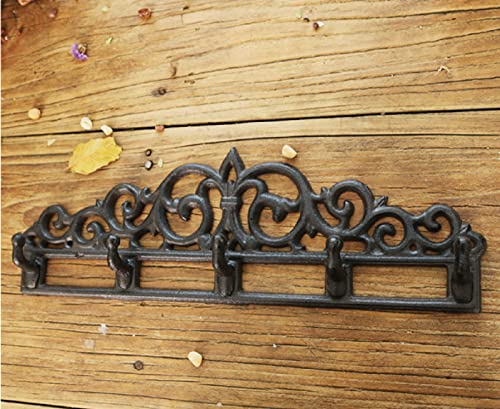 CZOOR Retro-kreativer Kleiderhaken im europäischen Stil Reihenhaken Gusseisenhaken schwarzer Kleiderhaken Umkleidekabine Badezimmer Wandbehang Kleiderhaken Cover