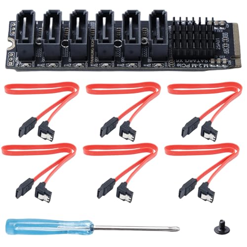 Ya en mundofriki.es: M.2 - Tarjeta de expansión SATA M-Key NVME SATA 3.0, 6 puertos, adaptador de 6 puertos con 6 cables SATA, adaptador M2 SATA para Windows/Linux/Mac (Plug & Play)