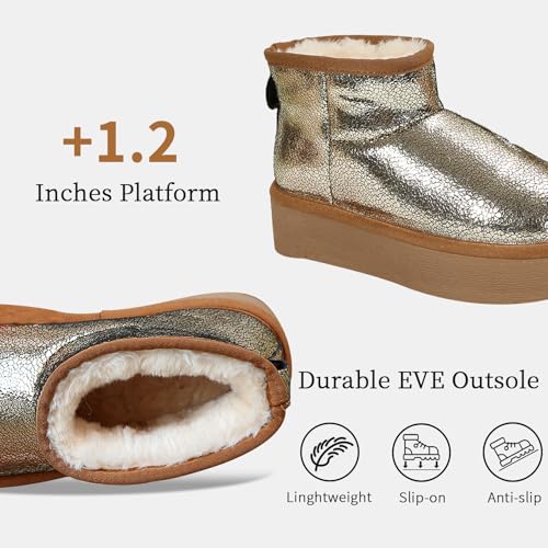 Platform Mini Boots for Women Genuine Suede Leather Anti-Slip Mini Platform Boots Lightweight Warm Snow Boots3