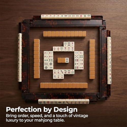 Set de rack para Mahjong de 17.5 pulg con diseño tortoise shell miniatura 3