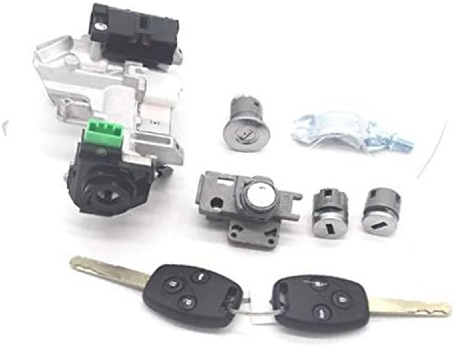 Szwaldaper One Color Auto Door Lock Latch Complete Lock Set Ignition Switch Door Barrel, For Trans 2 Keys With 46 Chip, For, For Accord 2008-2011 4