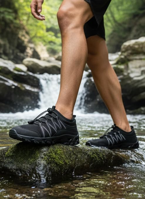 Image of SOBASO Water Shoes Quick Dry Lightweight Swim Shoes for Men Ideal Hiking Water Shoes Fishing Shoes River Shoes Beach Shoes Men Durable Comfortable Design