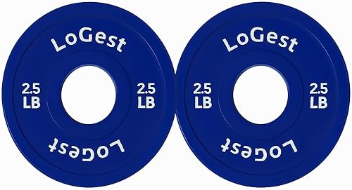 Logest Pair Olympic Plates - Barbell Weights Set of 2 Weight Plates for Olympic Bars Perfect for Strength Training Plates Exercise Balance Increase