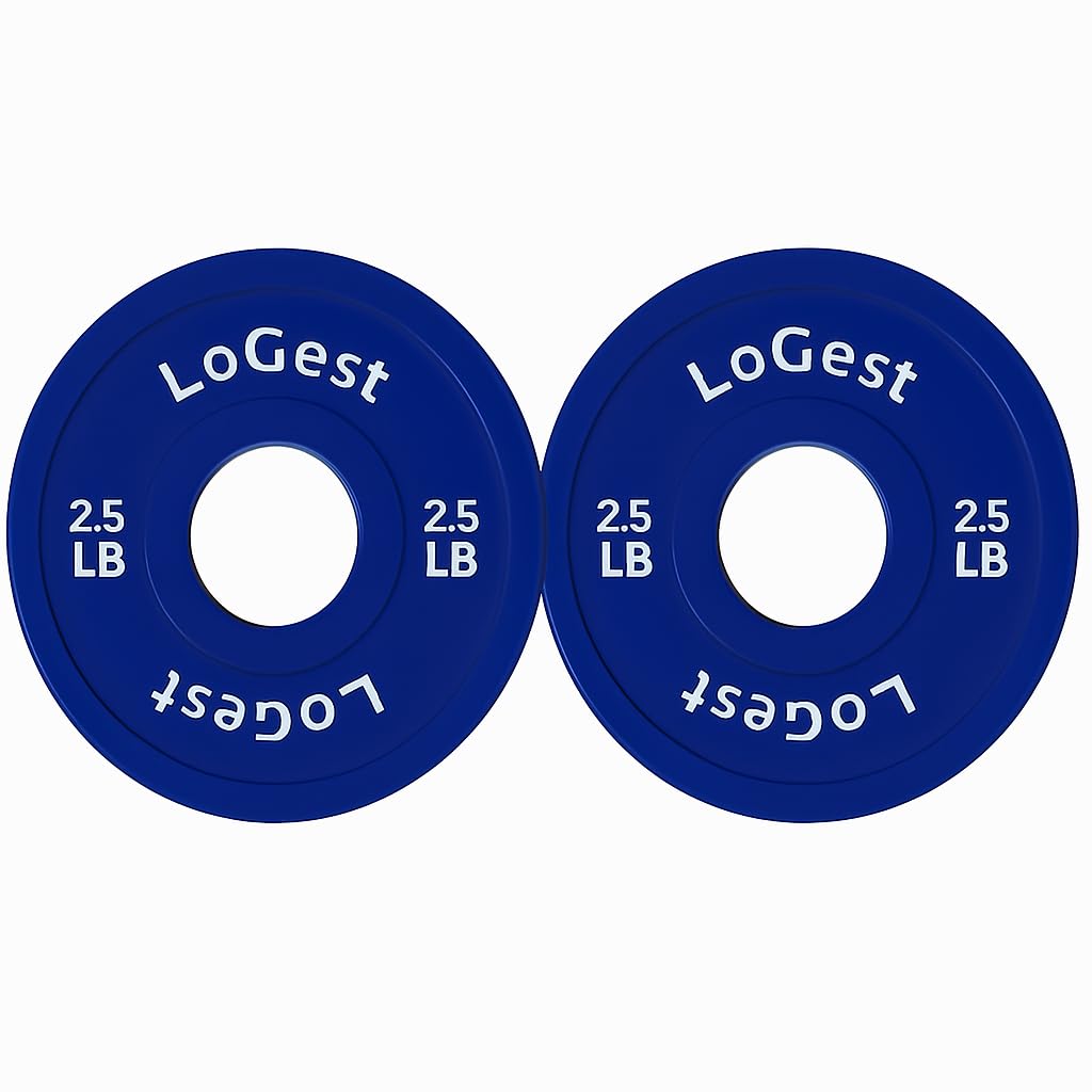 Logest Pair Olympic Plates - Barbell Weights Set of 2 Weight Plates for Olympic Bars Perfect for Strength Training Plates Exercise Balance Increase Available in 0.50LB 1.25LB 2.5LB 5LB 7.5LB 10LB Weight Plate