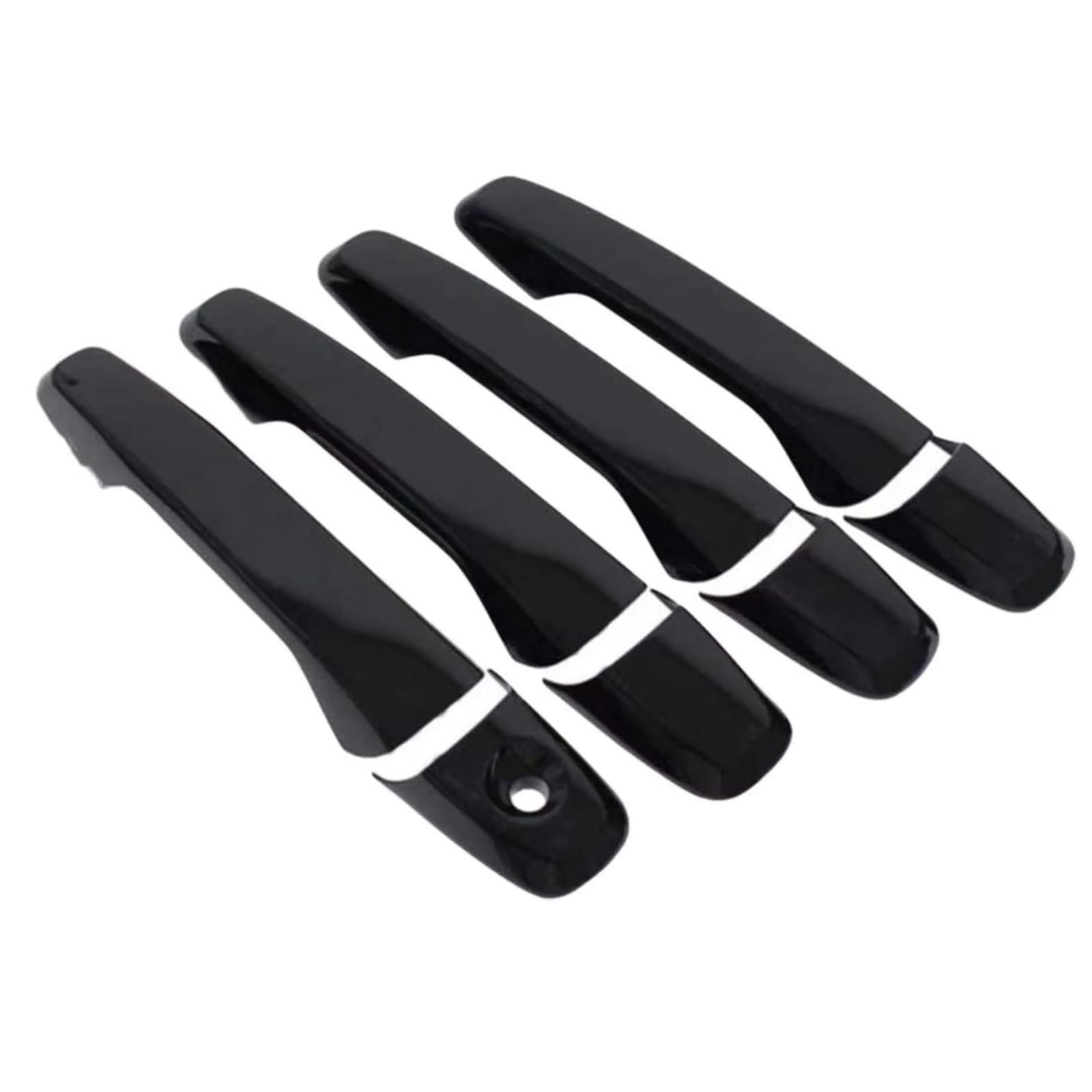 JJRFVBGT Door Handle Trim Compatible with for Edge 2005-2016 Carbon Fiber Chrome Silver Glossy Black Accessories Car Exterior Door Handle Housing(Glossy Black)