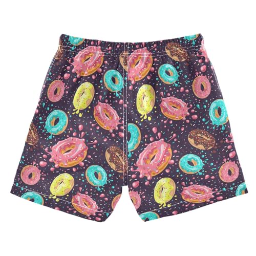 Boys Swim Trunks 2-12 Years Board Shorts Little Boys Donut Colored Glazes Quick Dry Beach Swimwear Shorts2