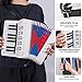 Accordion, 17 Keys Piano Accordion for Kids 8 Bass with Straps for Beginners Student Educational Musical Instrument (White)