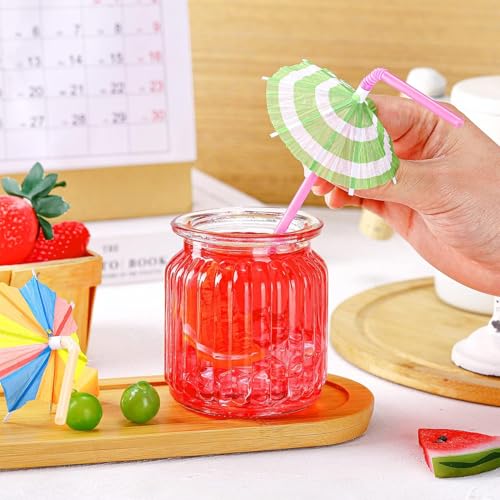 Haundry 24pcs pitillos con sombrilla círculo para cócteles miniatura 7