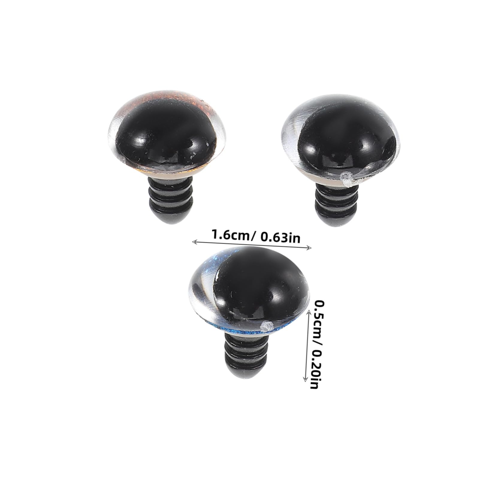 LALAFINA DIY Craft Eyes Pack of Mm Plush Toy Screw Eyes for Stuffed Animals Easy to Install Multicolored Craft Accessories for Toys