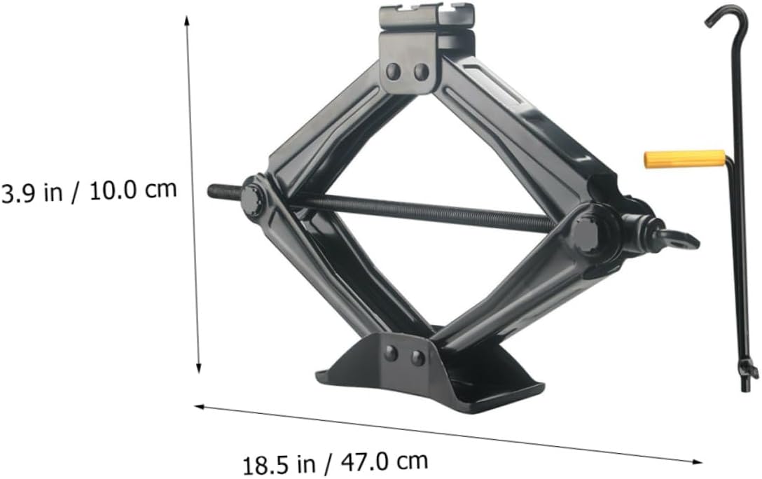 5 Ton Scissor Jack Hand Cranking Auto Repair Tool Car Tire Lift Jack Portable Vehicle Maintenance Equipment with Random Handle Color for Emergency Use Random Color