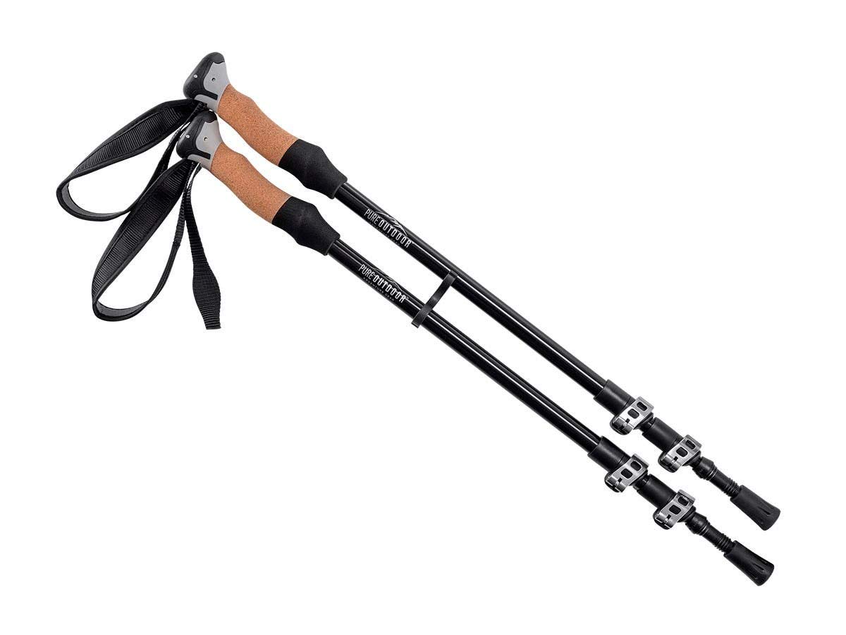 Monoprice Premium Aluminum Trekking Poles - Pair, Lightweight, Durable Construction - Pure Outdoor Collection