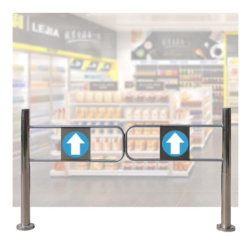 PFCDZDU Automatic Rebound Swing Gate, 1-Way Swing Entrance Door, Manual 90° Open Pedestrian Gate Device for Supermarket Factory Aisle Park Aisle(180x97cm)