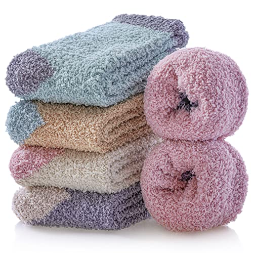 Image of MQELONG Womens Super Soft Fuzzy Cozy Home Sleeping Socks Microfiber Winter Warm Slipper Socks