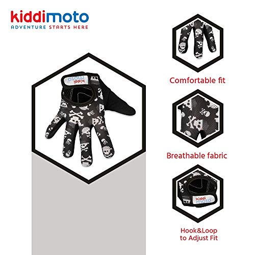 Kiddimoto - Kids Full Finger Cycling Gloves - Toddler Sport Gloves For Boys & Girls, Racing Gloves For Dirt Bikes, Bmx, Mtb Mountain Bikes, Skateboarding And Scooters #TOP4