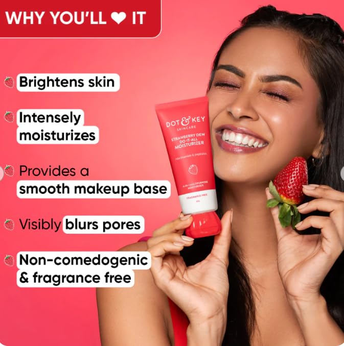 Dot & Key Strawberry Dew Do-It-All Moisturiser, Nourishing & Replenishing, 80 gm, 80 g (Pack of 1) - Image 2