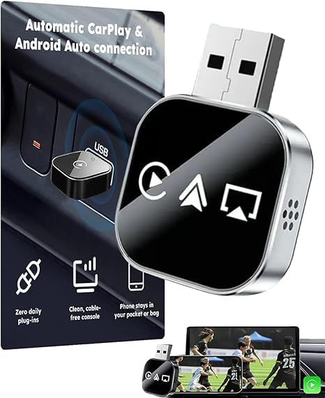 Wireless Carplay Adapter to Play TV on Car Screen 3 in 1 USB A/C Android Auto Bluetooth Video Box Screen Mirror iOS Phone Wired to Wireless Screen Mirroring Car Play Accessories for iPhone-picture-21