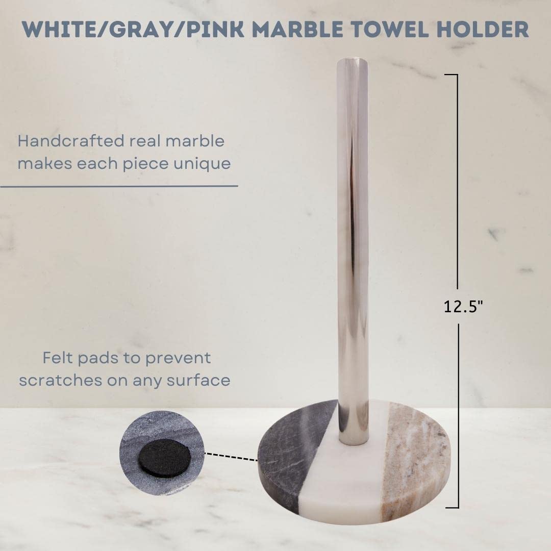 Lexi Home Marble Counter Paper Towel Holder - Mount Grey