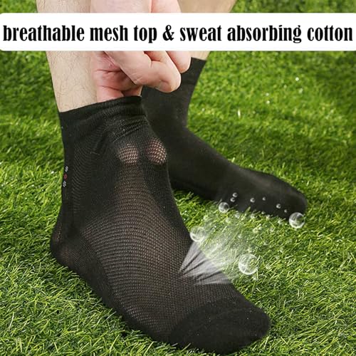 6 Pack Men Dress Socks Cotton Mesh Ventilating Ankle Length Thin Breathable Summer Business Footwear for Men2